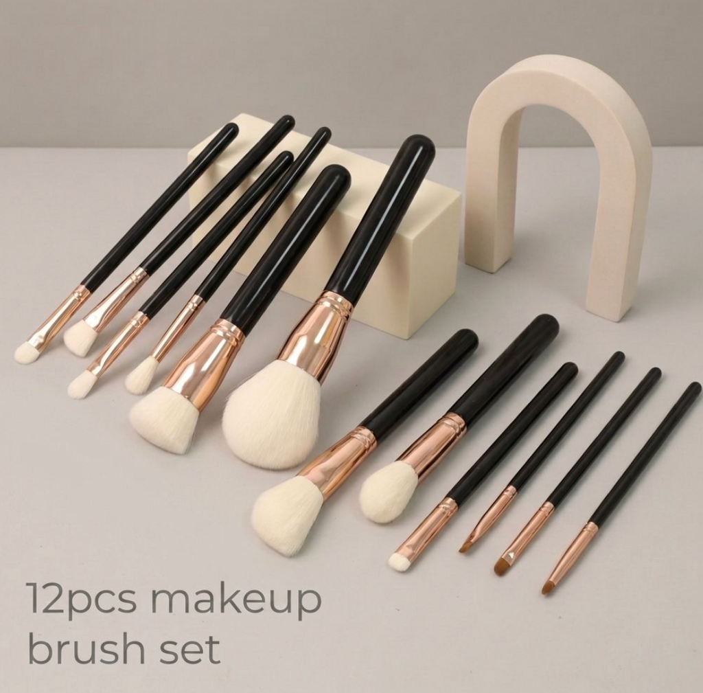 12-Piece Professional Makeup Brush Set