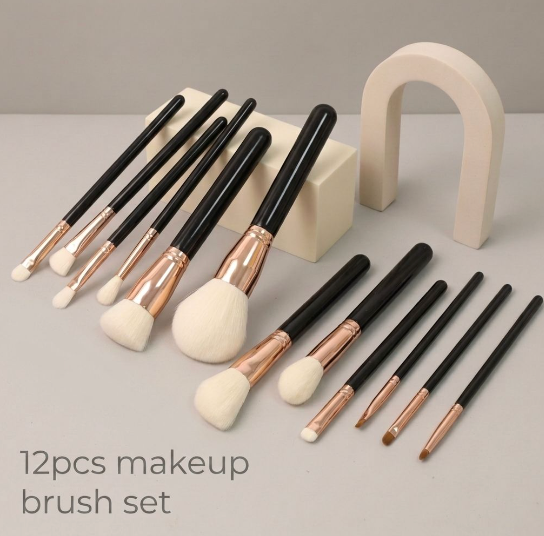 12-Piece Professional Makeup Brush Set
